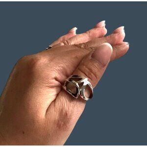 LIA SOPHIA WOMENS SILVER TONE RING Size 9